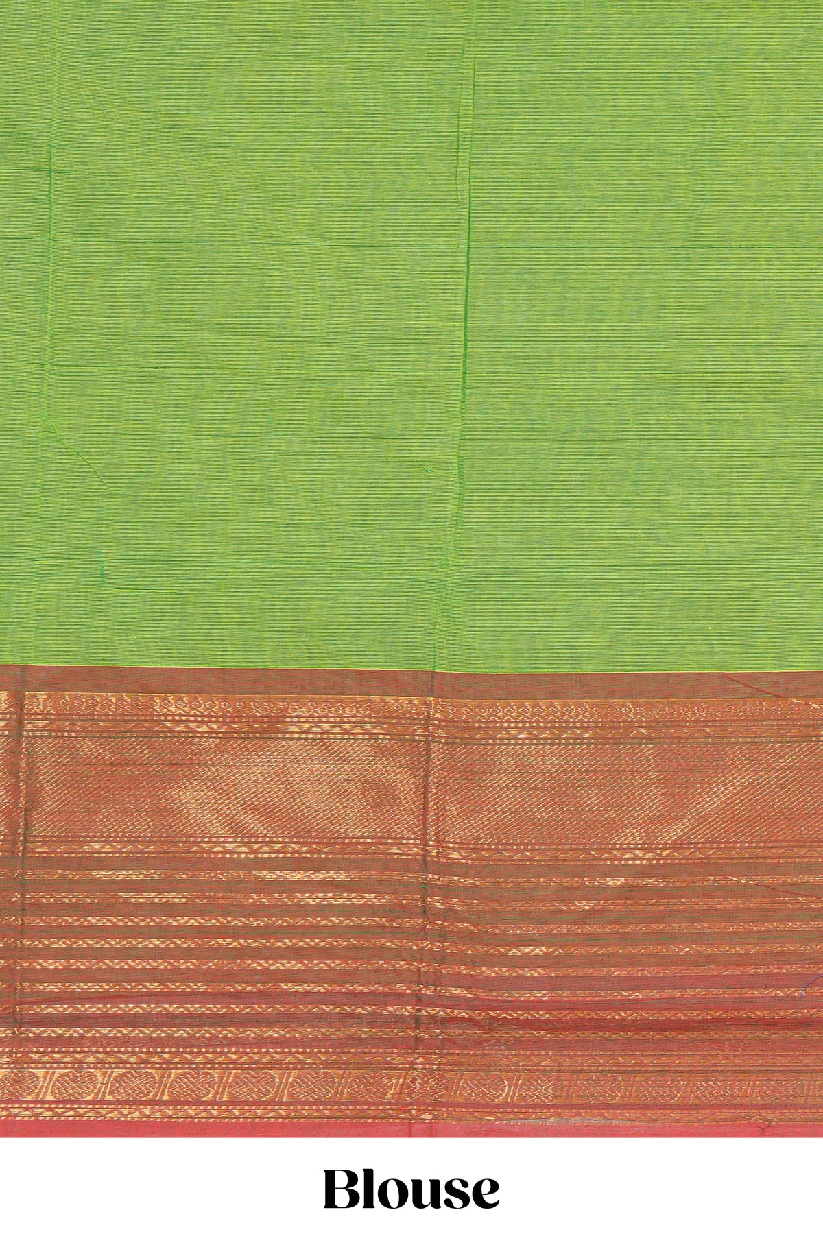 Parrot  green colour chettinad cotton saree all over thread butta with contrast border and matching pallu along with blouse
