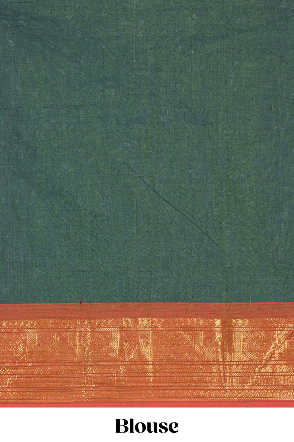 Bottle green colour chettinad cotton saree all over thread butta with contrast border and zari pallu along with blouse