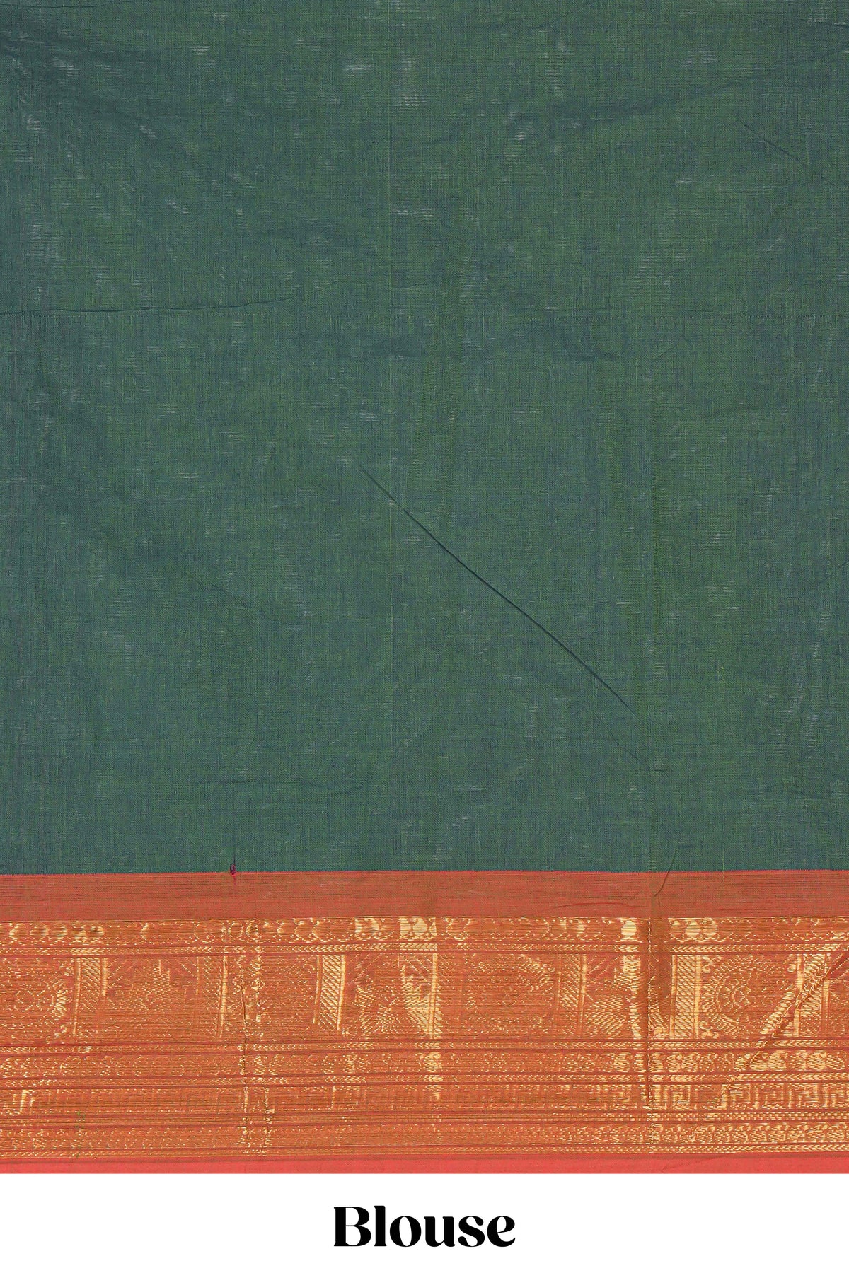 Bottle green colour chettinad cotton saree all over thread butta with contrast border and zari pallu along with blouse