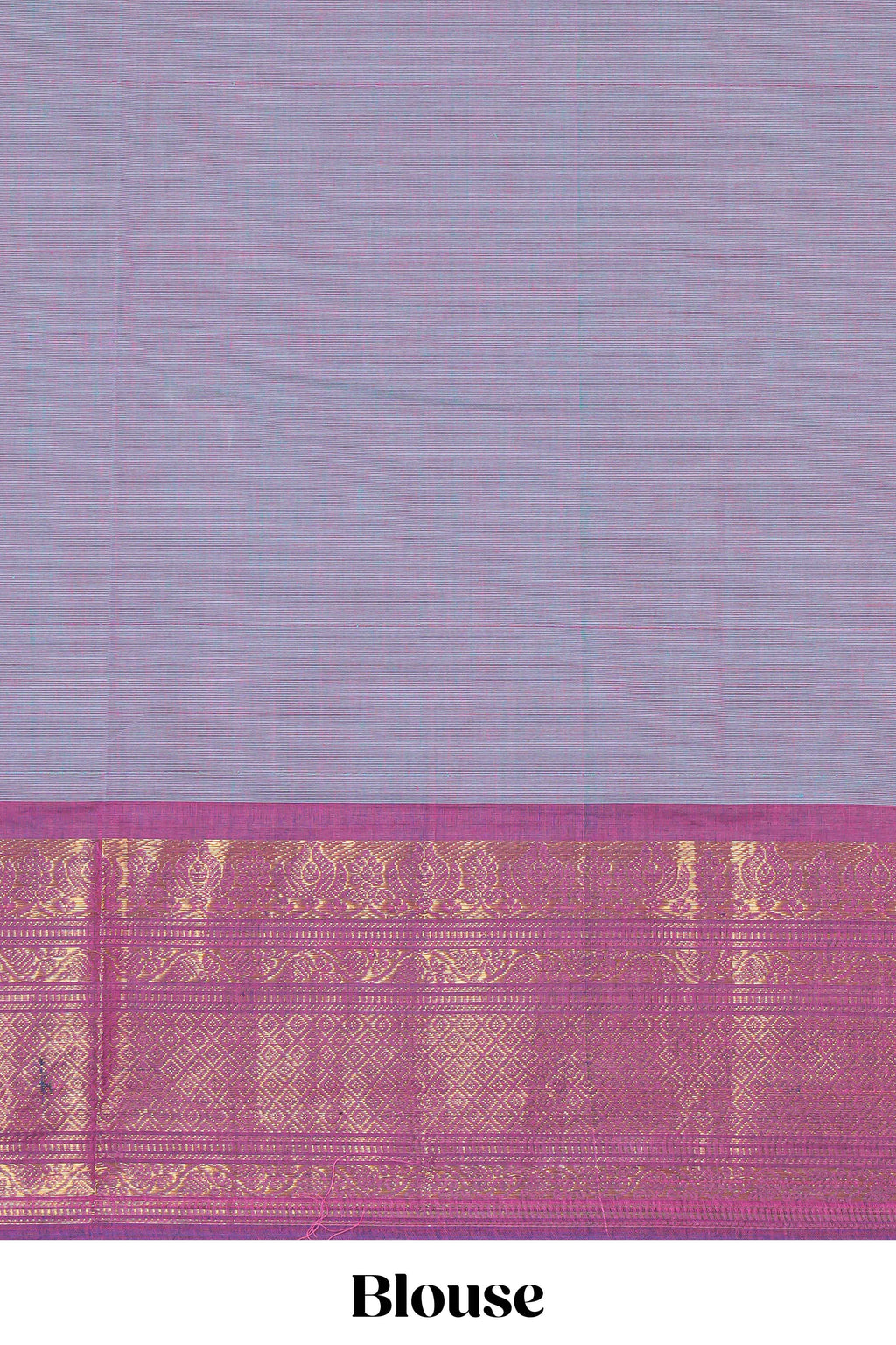Lavender colour chettinad cotton saree all over thread butta with contrast border and self pallu along with blouse piece