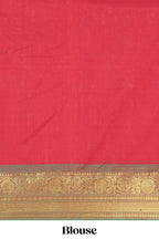 Red colour chettinad cotton saree all over thread buttas with contrast border and self pallu along with blouse piece