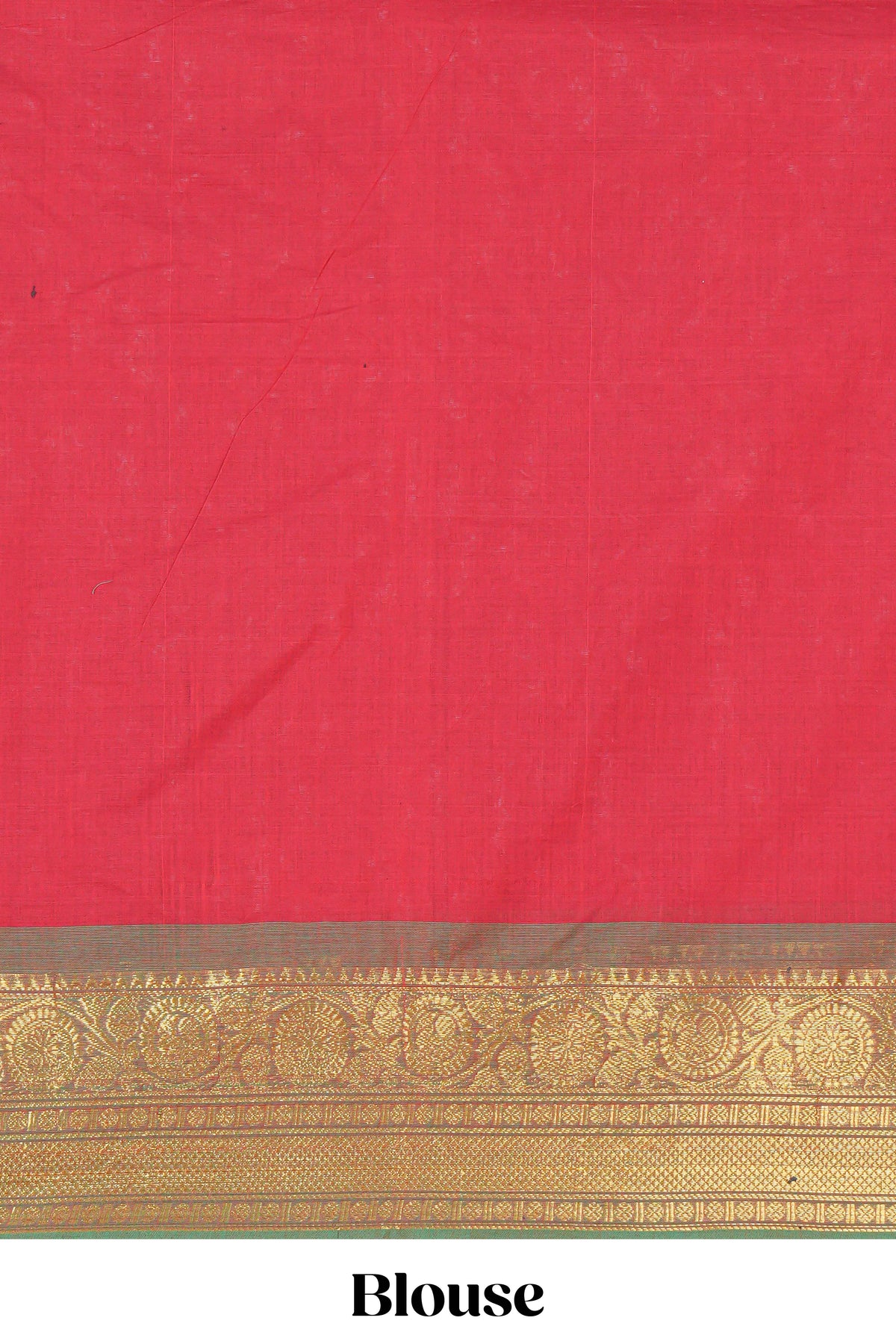 Red colour chettinad cotton saree all over thread buttas with contrast border and self pallu along with blouse piece