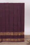 Coffee brown Chettinad cotton saree with a plain body antique gold zari elephant retta petta border along with matching blouse