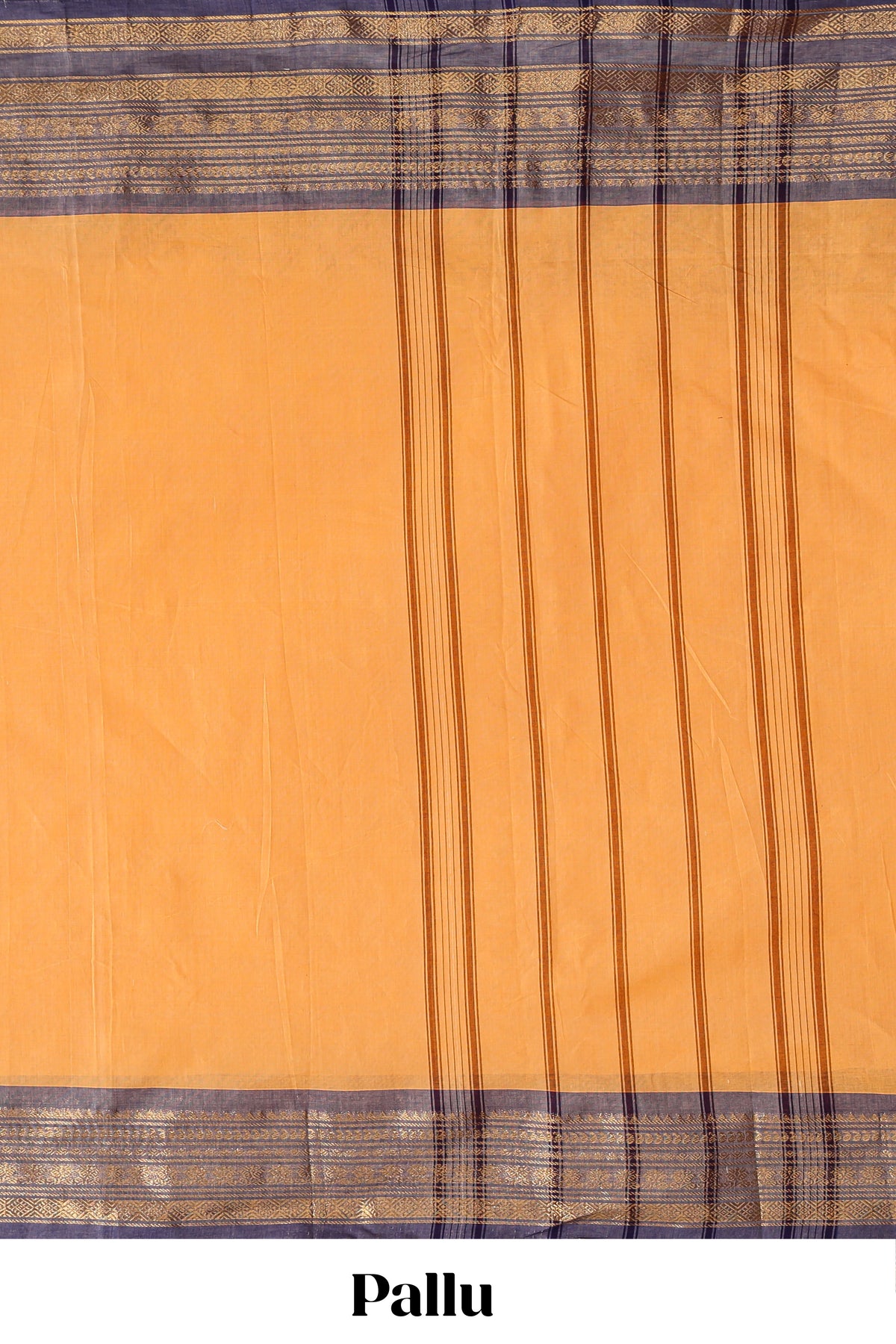 Orange plain chettinad cotton saree with contrast bentex zari border and matching blouse