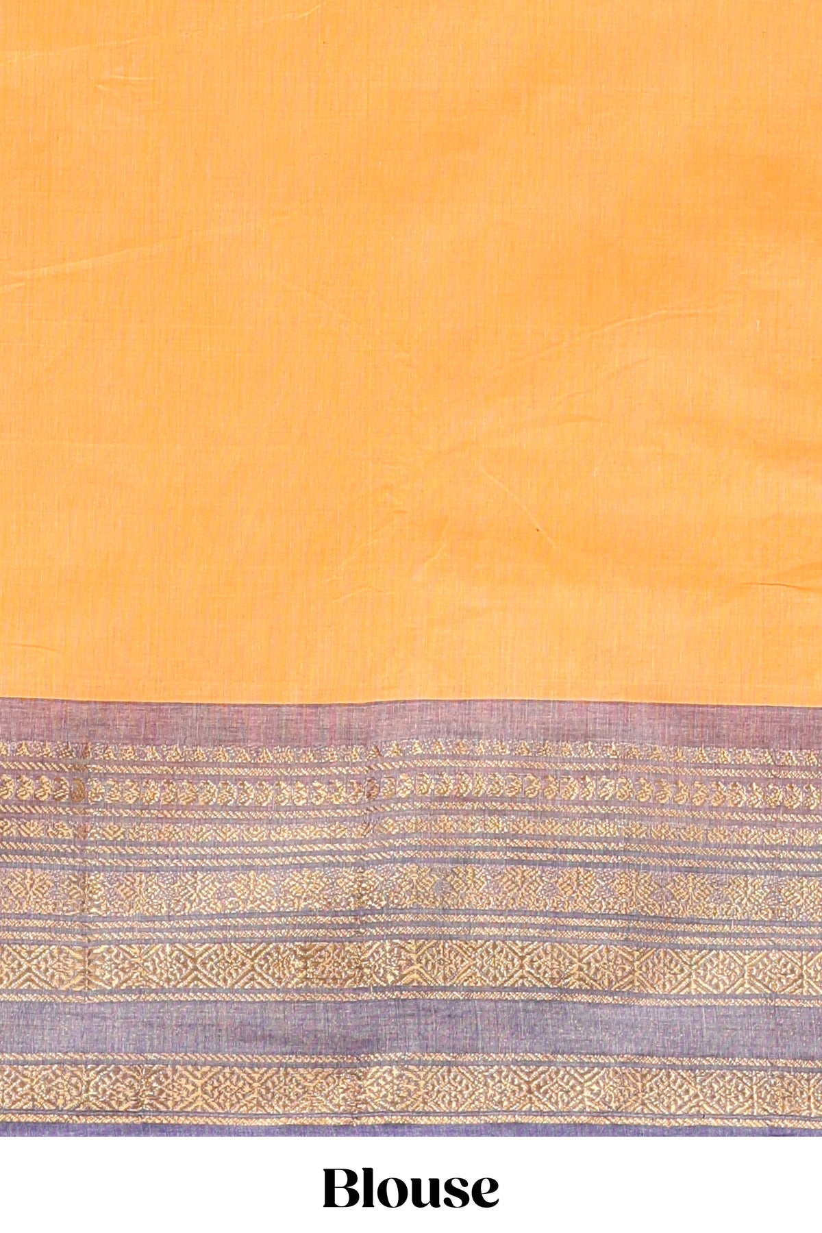 Orange plain chettinad cotton saree with contrast bentex zari border and matching blouse