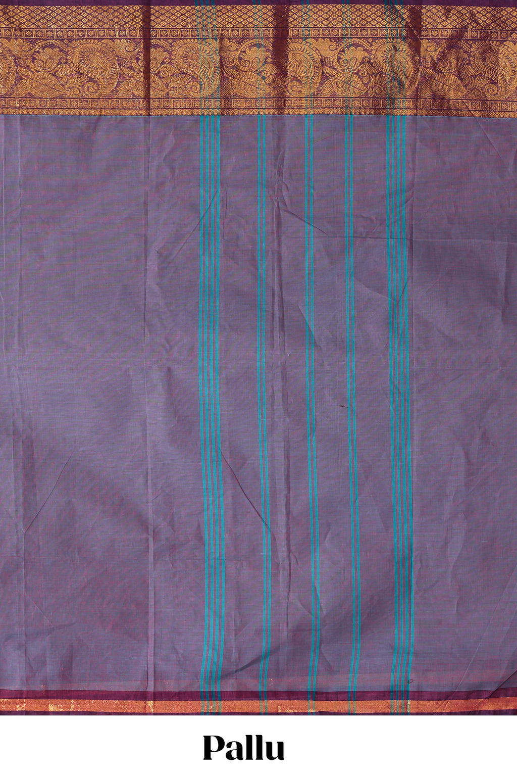 Lavender plain chettinad cotton saree with contrast bentex zari border and matching blouse