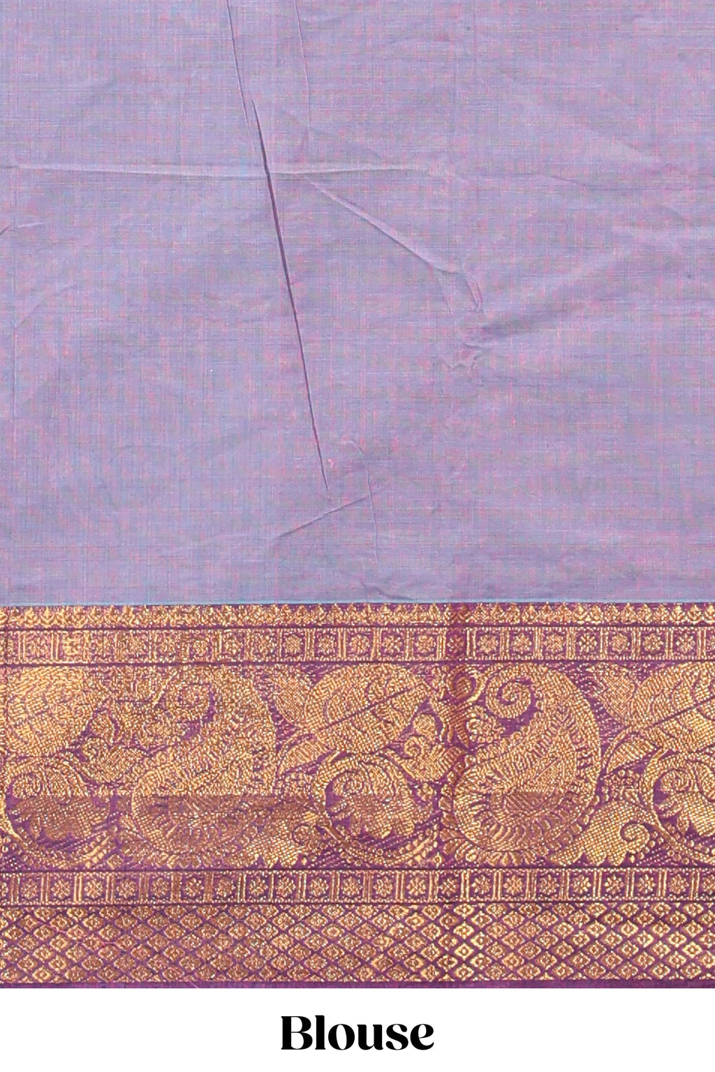 Lavender plain chettinad cotton saree with contrast bentex zari border and matching blouse
