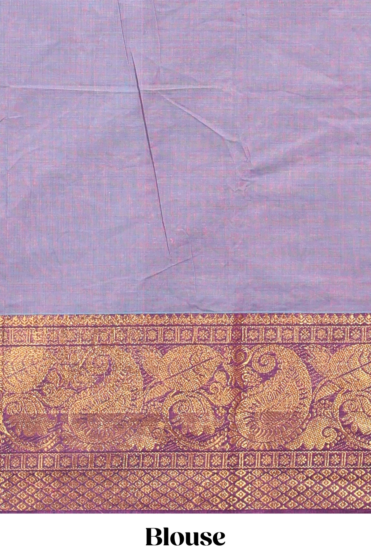 Lavender plain chettinad cotton saree with contrast bentex zari border and matching blouse