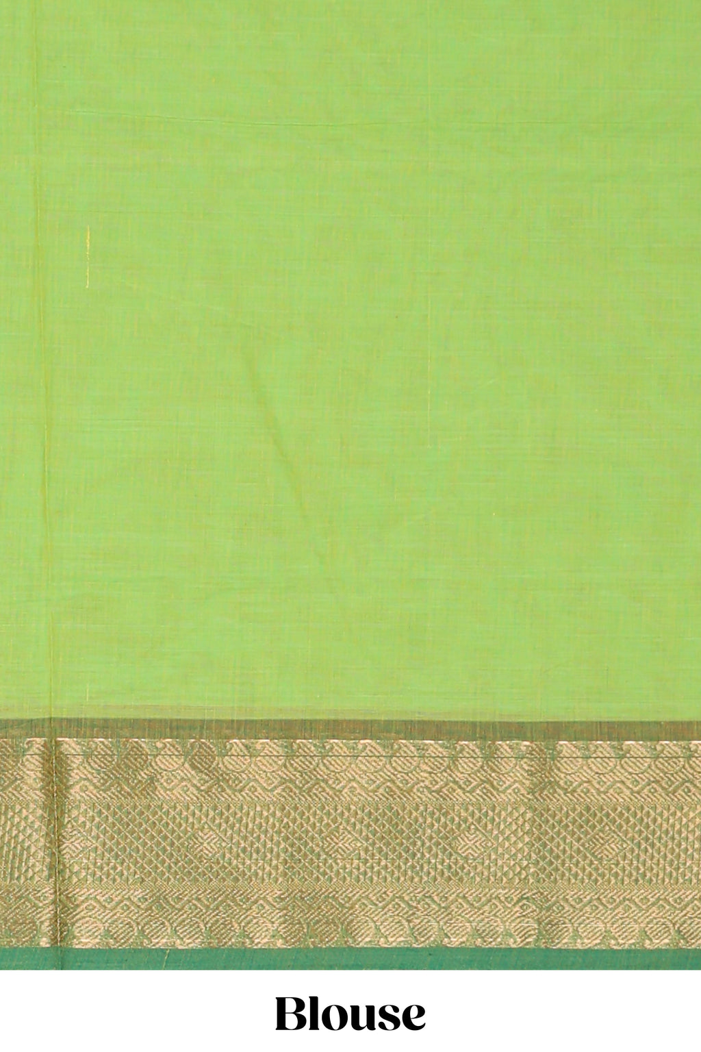 Green butta chettinad cotton saree with contrast zari border and matching blouse