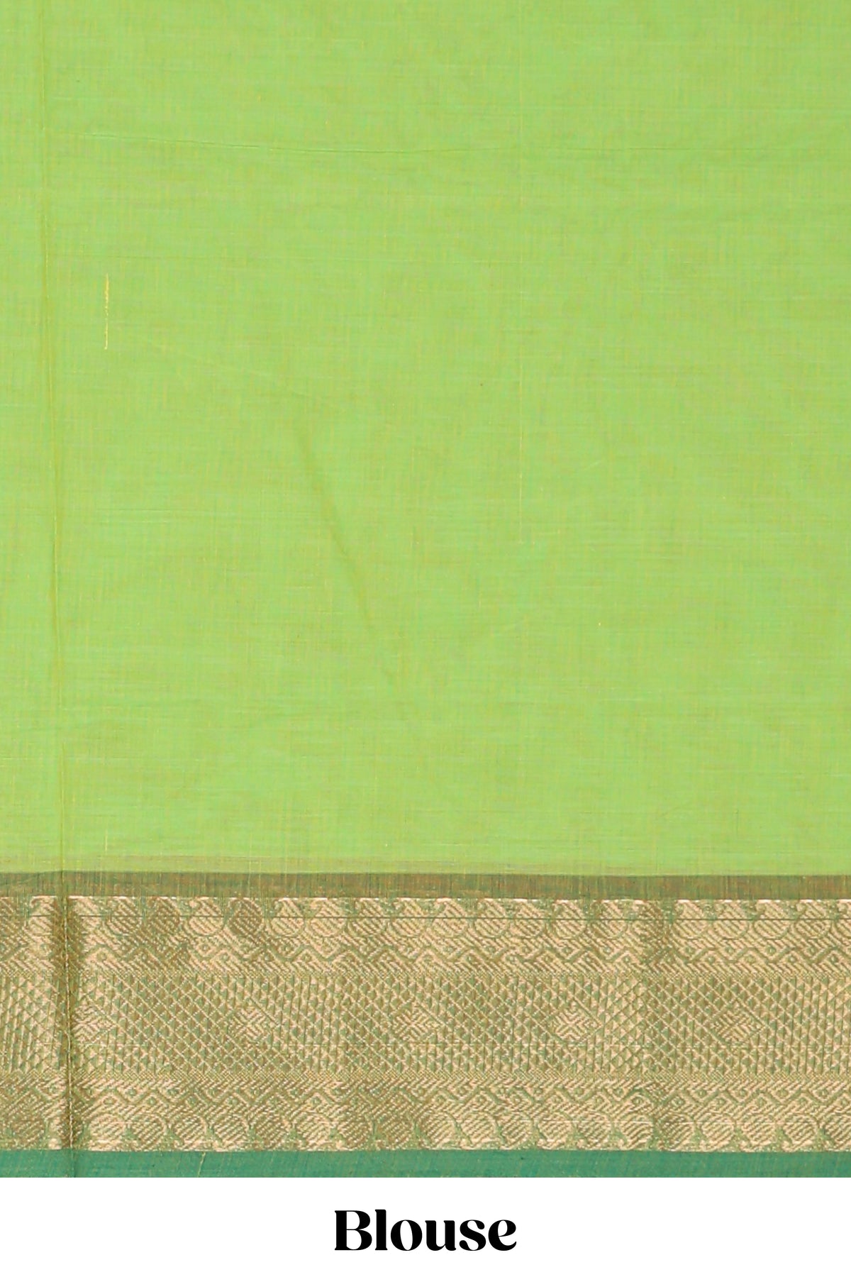Green butta chettinad cotton saree with contrast zari border and matching blouse