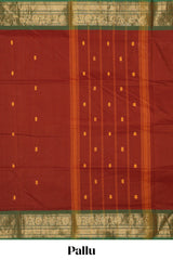 Orange butta chettinad cotton saree with contrast zari border and matching blouse