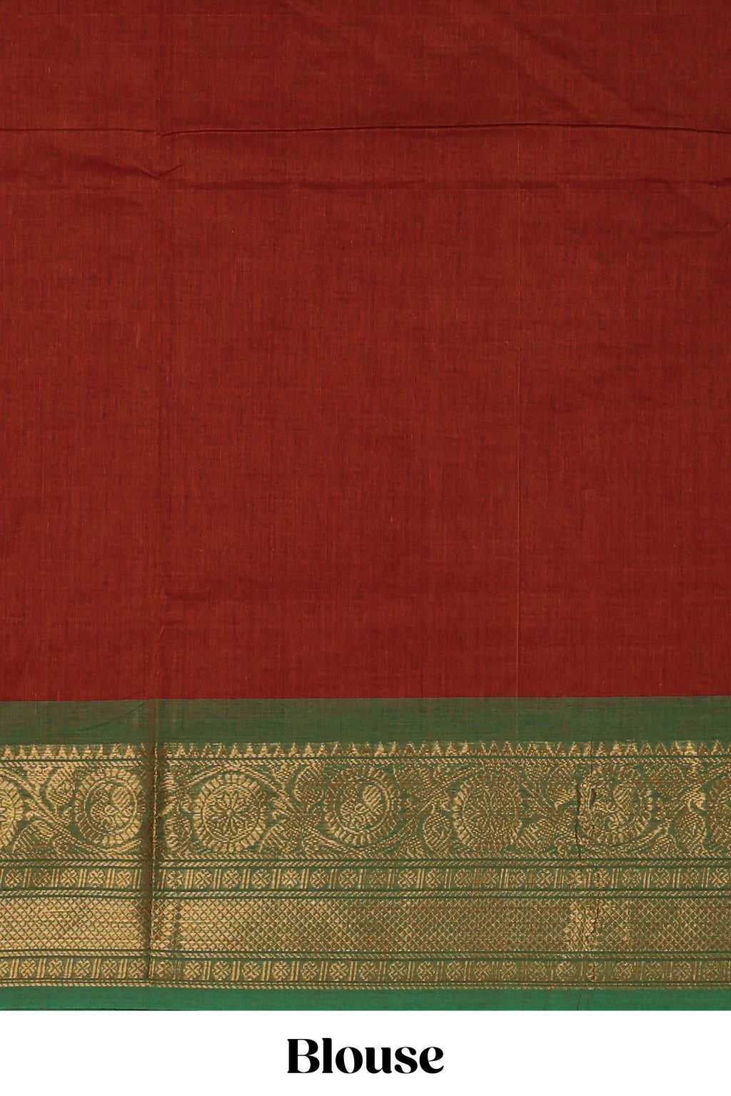 Orange butta chettinad cotton saree with contrast zari border and matching blouse