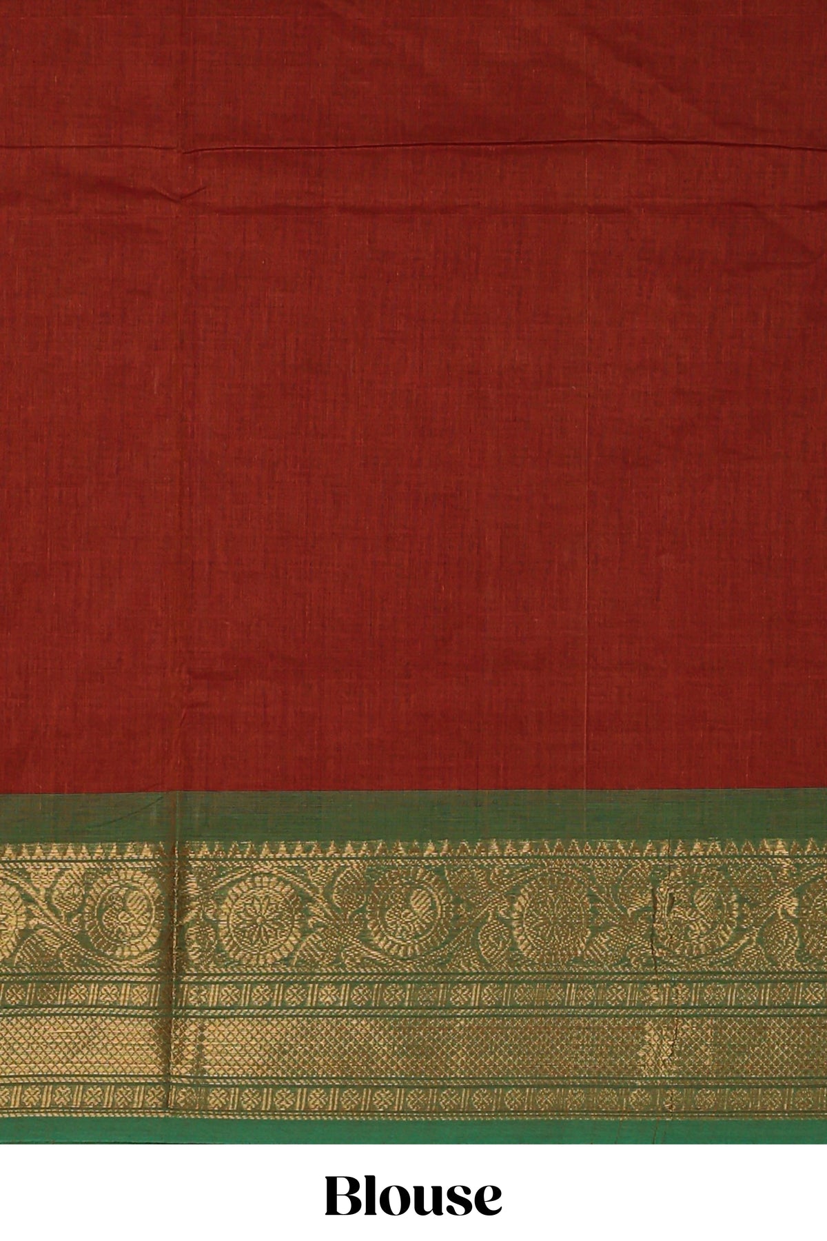 Orange butta chettinad cotton saree with contrast zari border and matching blouse