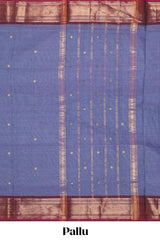 Lavender motifs design chettinad cotton saree with contrast bentex border and matching blouse