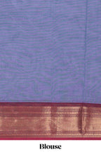 Lavender motifs design chettinad cotton saree with contrast bentex border and matching blouse