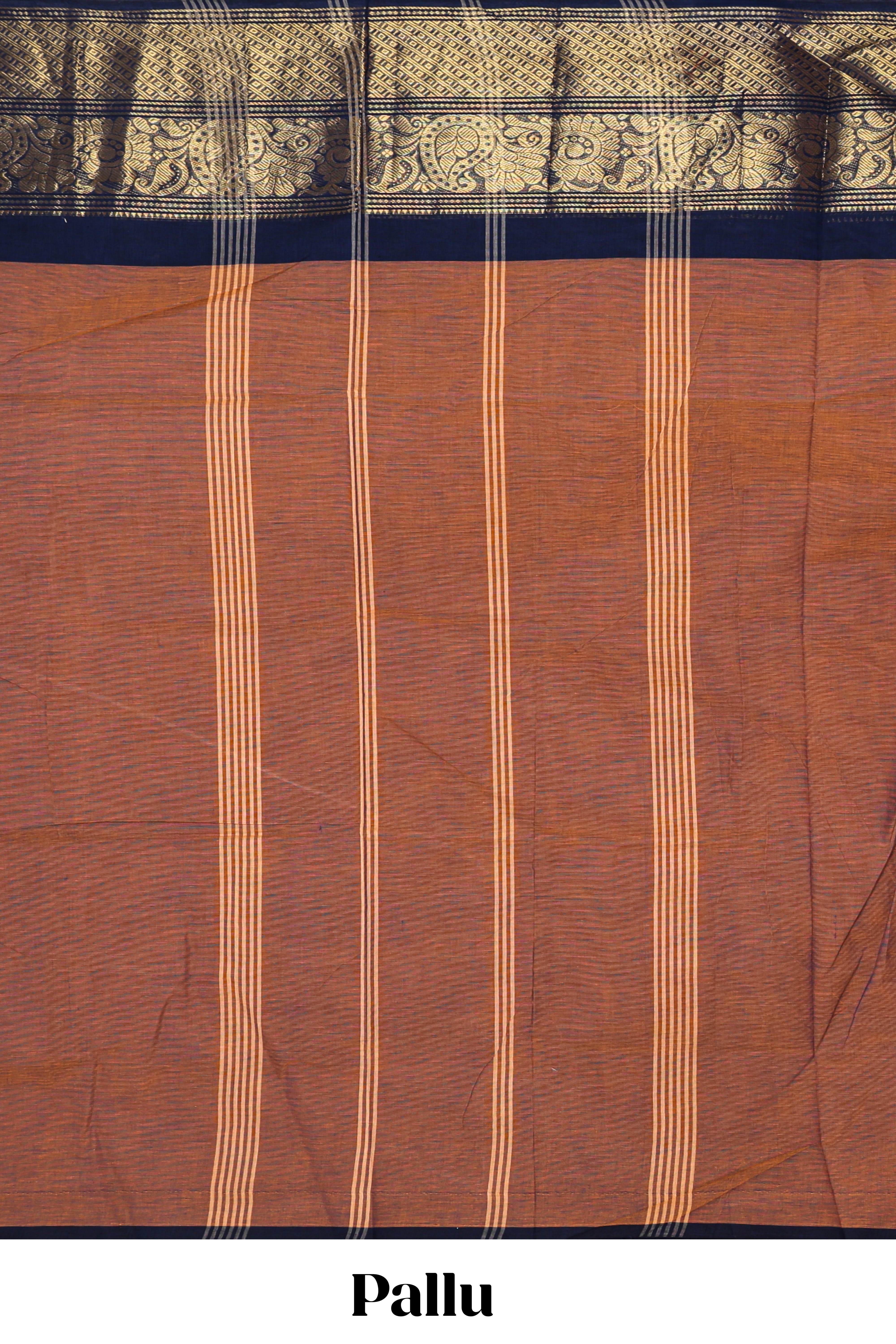 Peach motifs design chettinad cotton saree with contrast bentex border and matching blouse