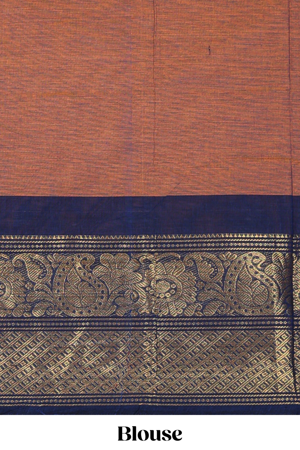 Peach motifs design chettinad cotton saree with contrast bentex border and matching blouse