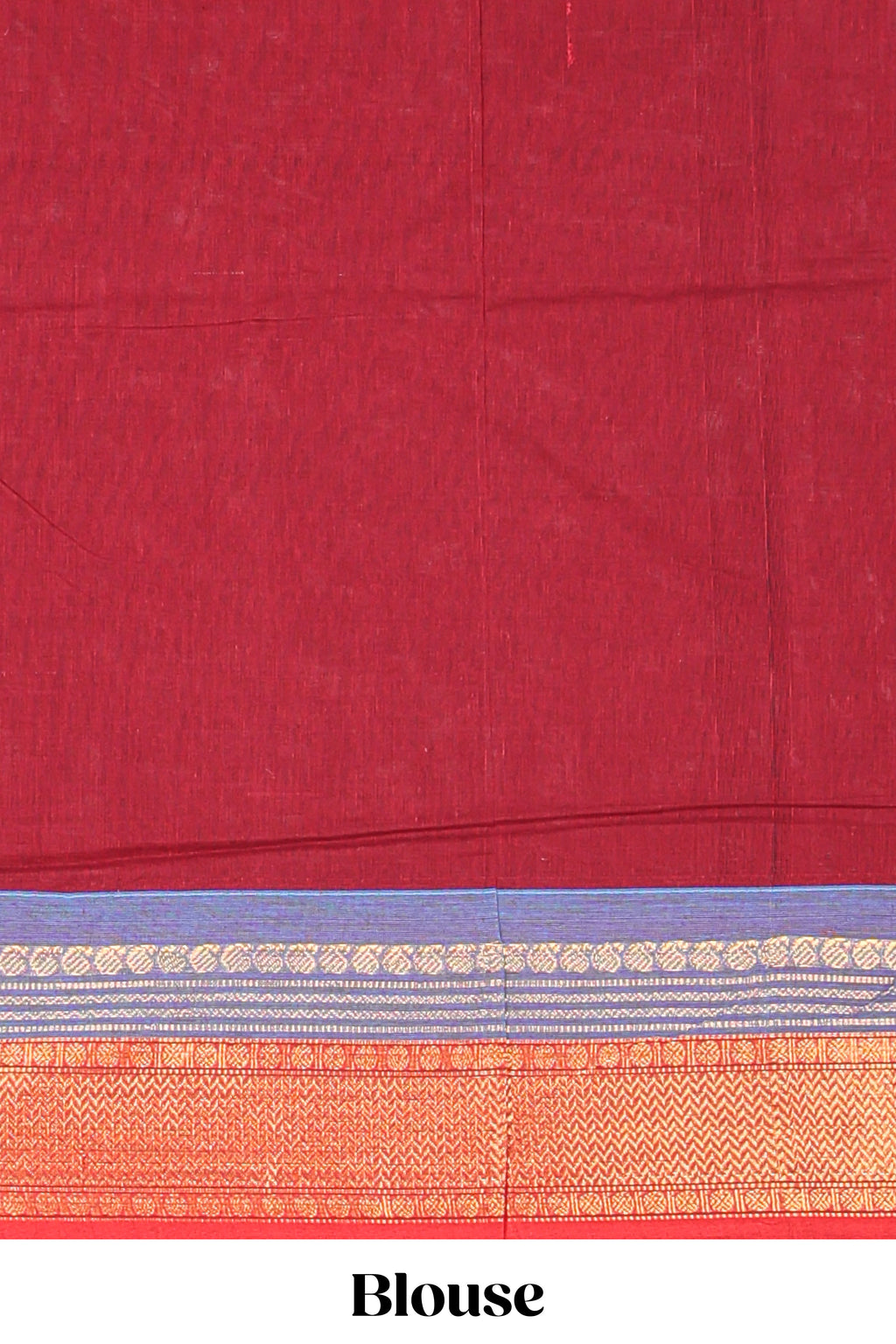 Maroon motifs design chettinad cotton saree with contrast border and matching blouse