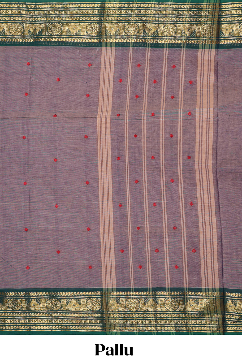 Mauve lavender motifs design chettinad cotton saree with contrast border and matching blouse
