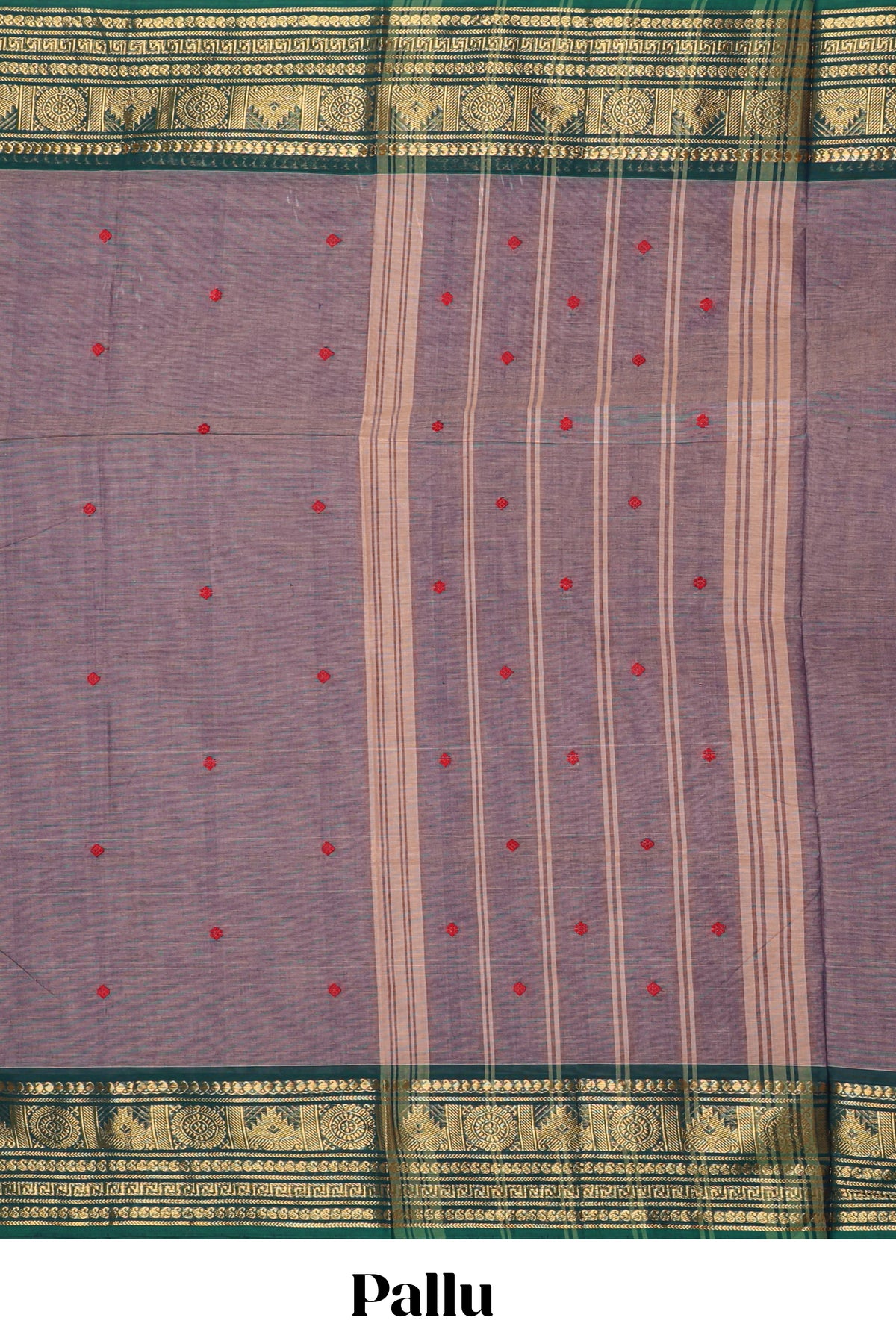Mauve lavender motifs design chettinad cotton saree with contrast border and matching blouse