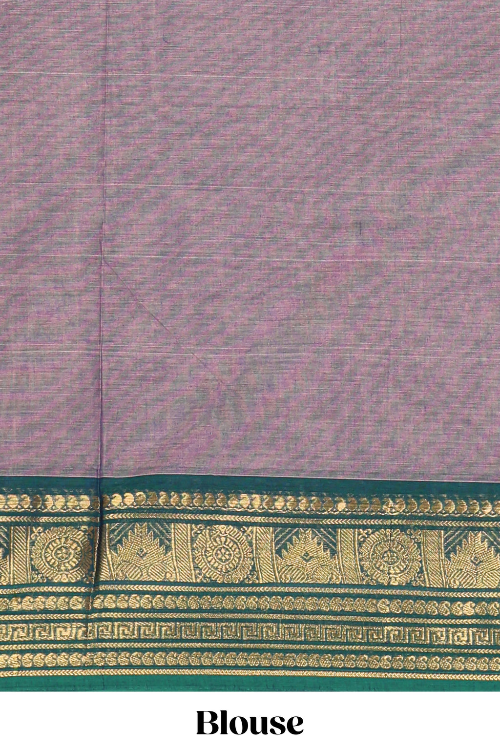 Mauve lavender motifs design chettinad cotton saree with contrast border and matching blouse