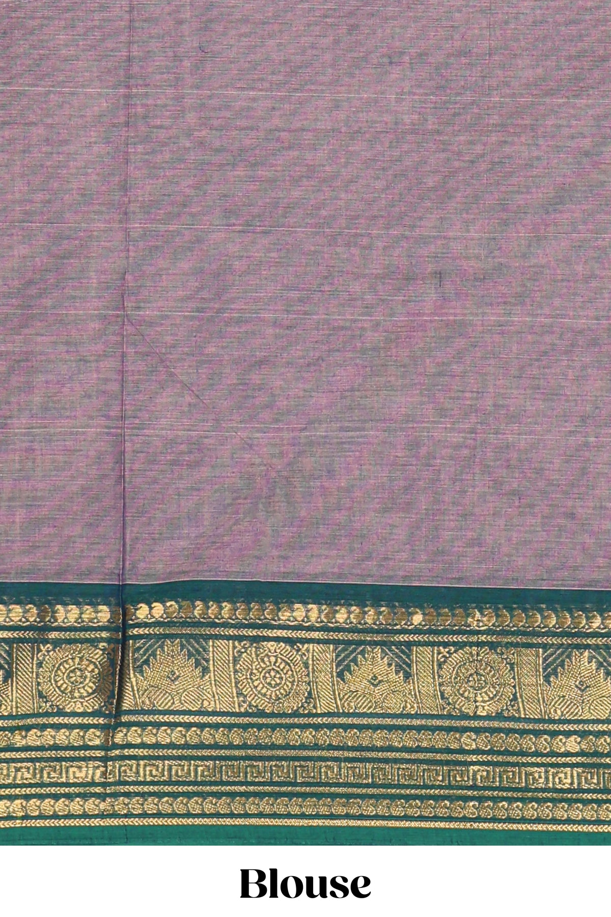 Mauve lavender motifs design chettinad cotton saree with contrast border and matching blouse