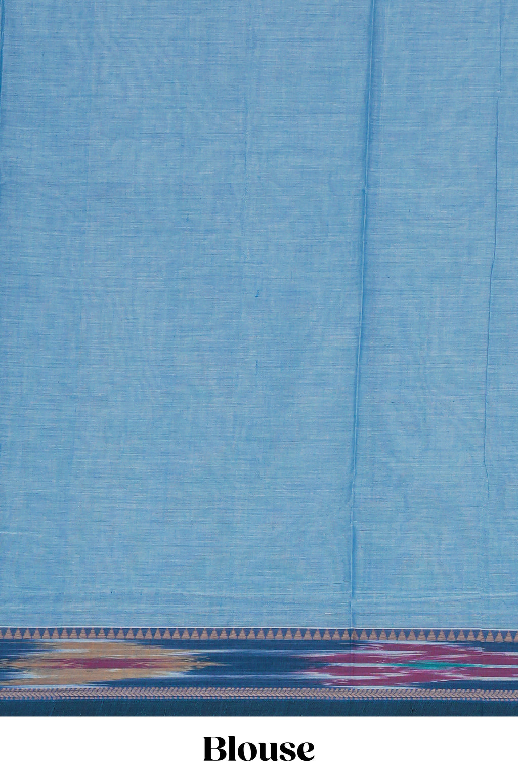 Blue plain design chettinad cotton saree with contrast border and matching blouse