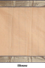 Beige motifs design chettinad cotton saree with contrast border and matching blouse
