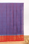Lavender plain design chettinad cotton saree with contrast border and matching blouse