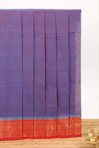 Lavender plain design chettinad cotton saree with contrast border and matching blouse