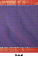 Lavender plain design chettinad cotton saree with contrast border and matching blouse