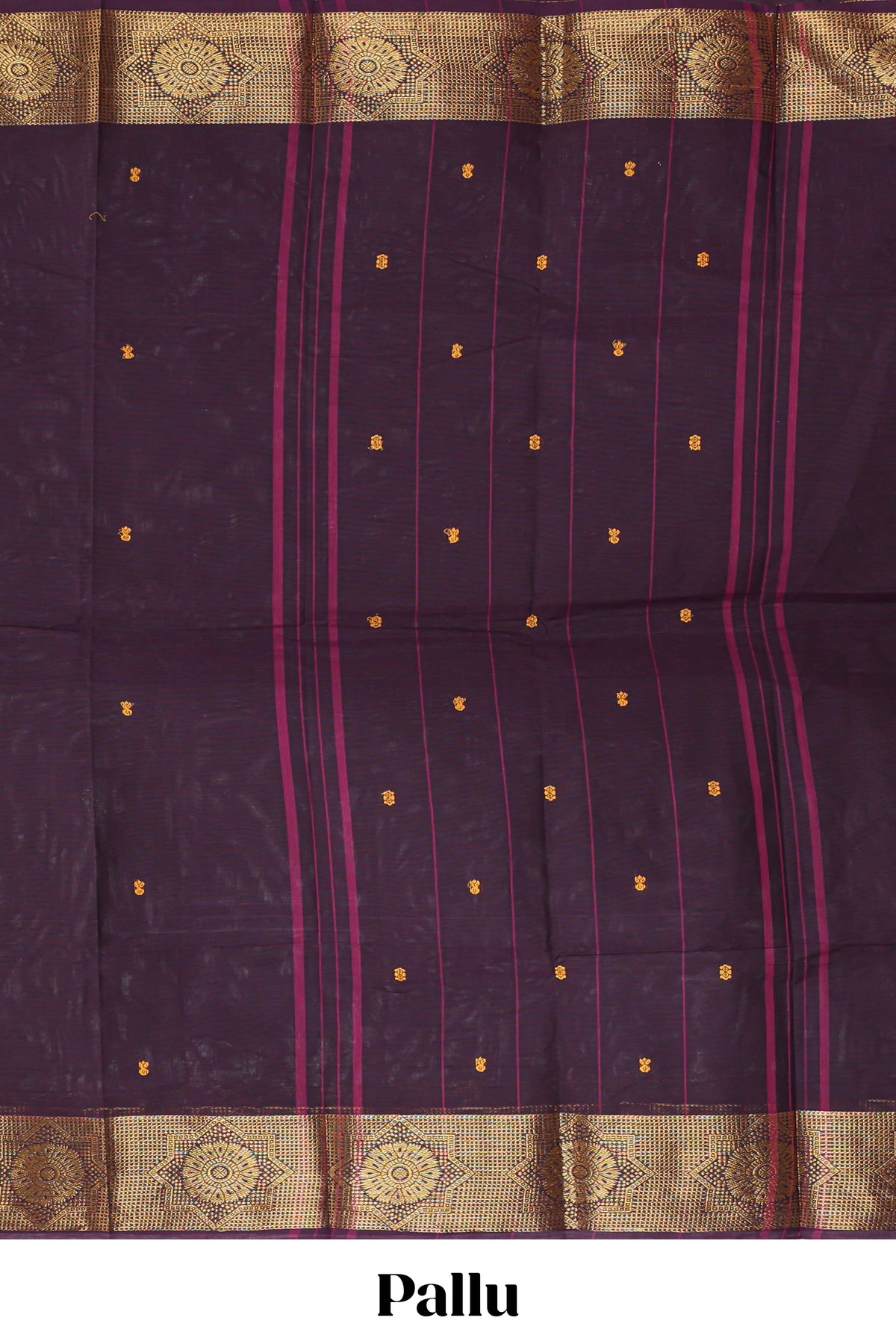 Burgundy motifs design chettinad cotton saree with self zari border and matching blouse