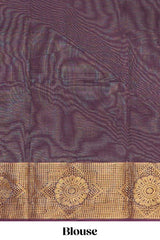 Burgundy motifs design chettinad cotton saree with self zari border and matching blouse