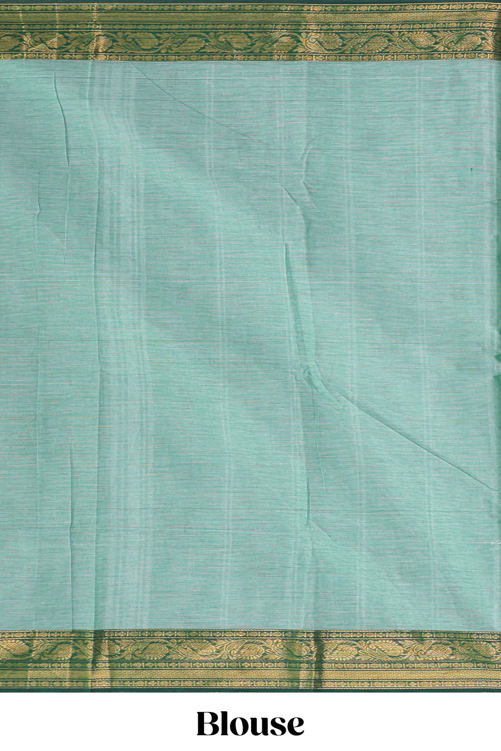 Powder green motifs design chettinad cotton saree with contrast zari border and matching blouse