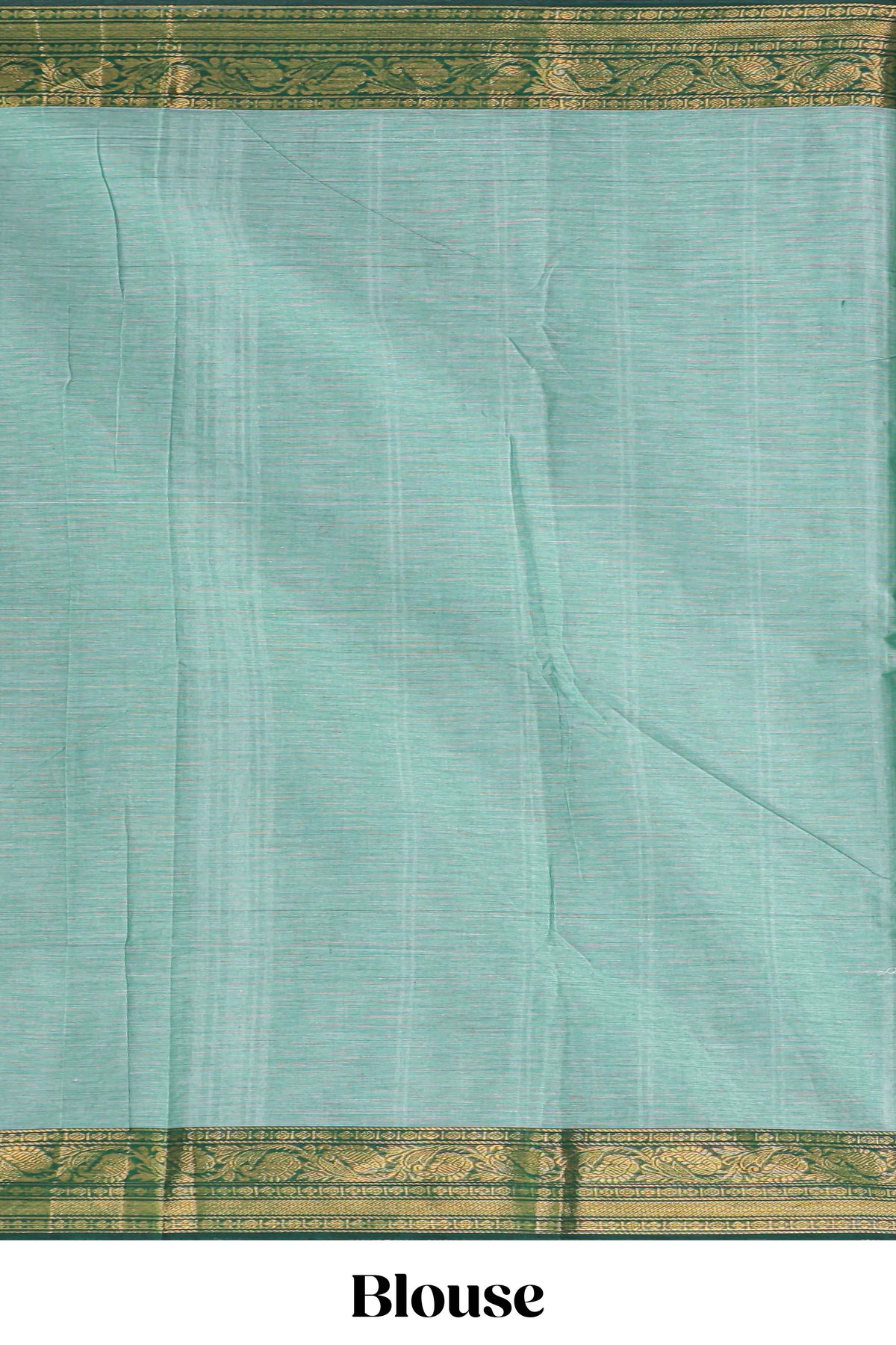 Powder green motifs design chettinad cotton saree with contrast zari border and matching blouse