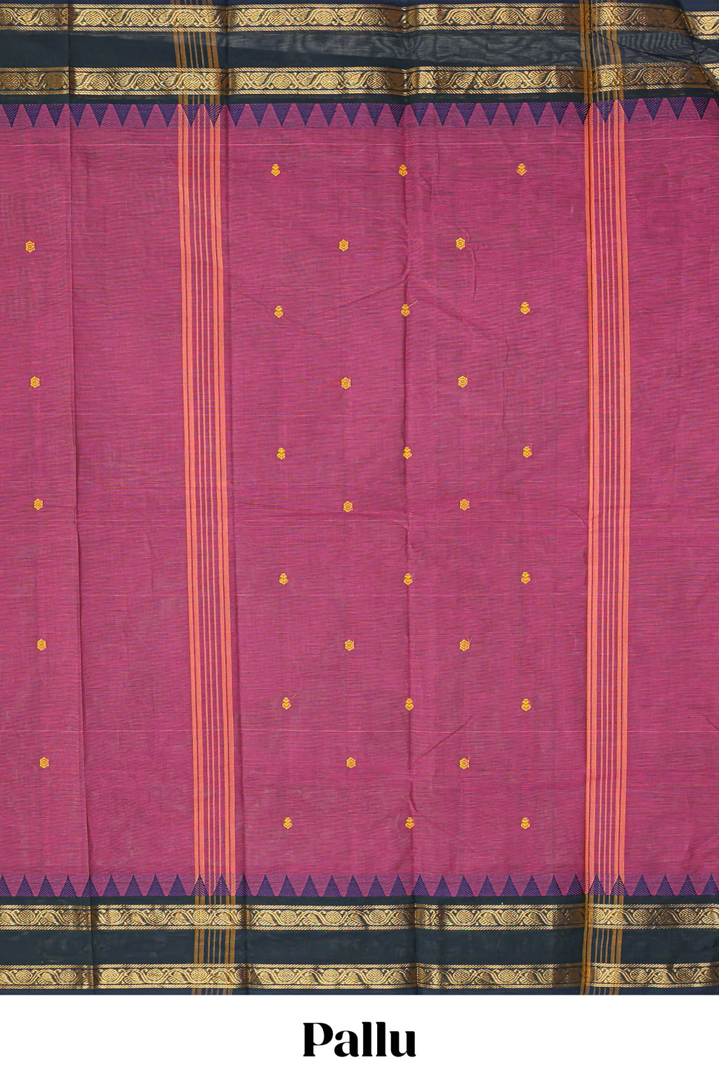 Rouge pink motifs design chettinad cotton saree with contrast zari border and matching blouse