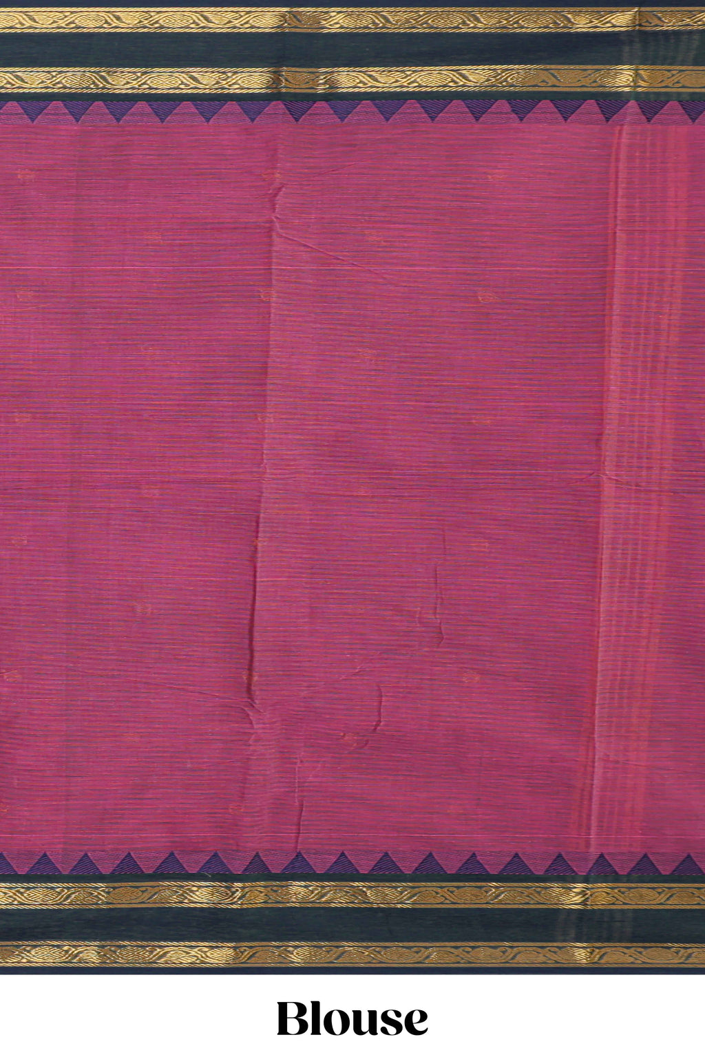Rouge pink motifs design chettinad cotton saree with contrast zari border and matching blouse