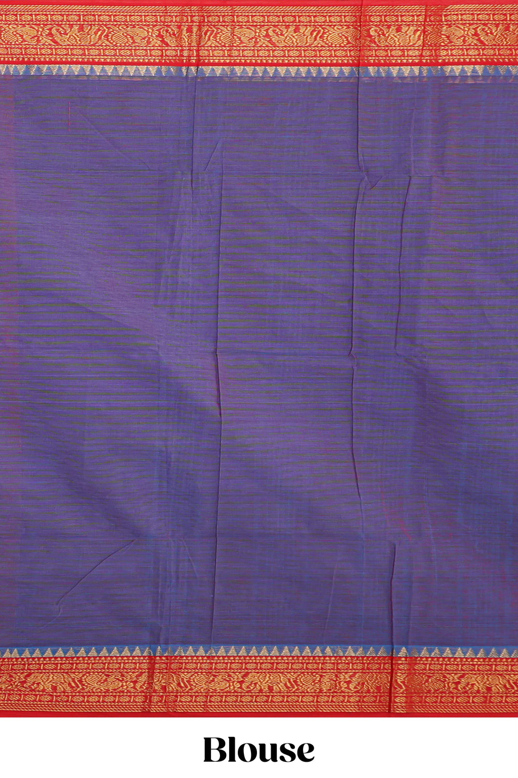 Violet plain design chettinad cotton saree with contrast zari border and matching blouse