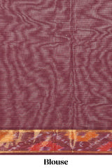 Brown motifs design chettinad cotton saree with contrast border and blouse
