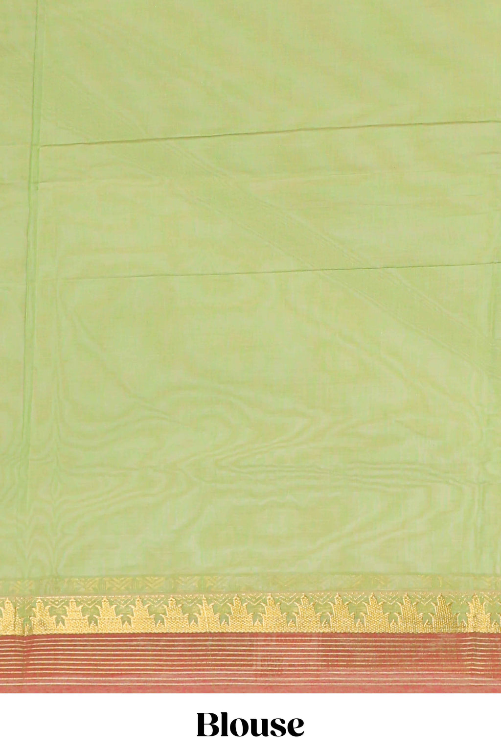 Green striped design chettinad cotton saree with contrast border and blouse
