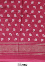 Maroon floral design chiffon saree with self border and matching blouse