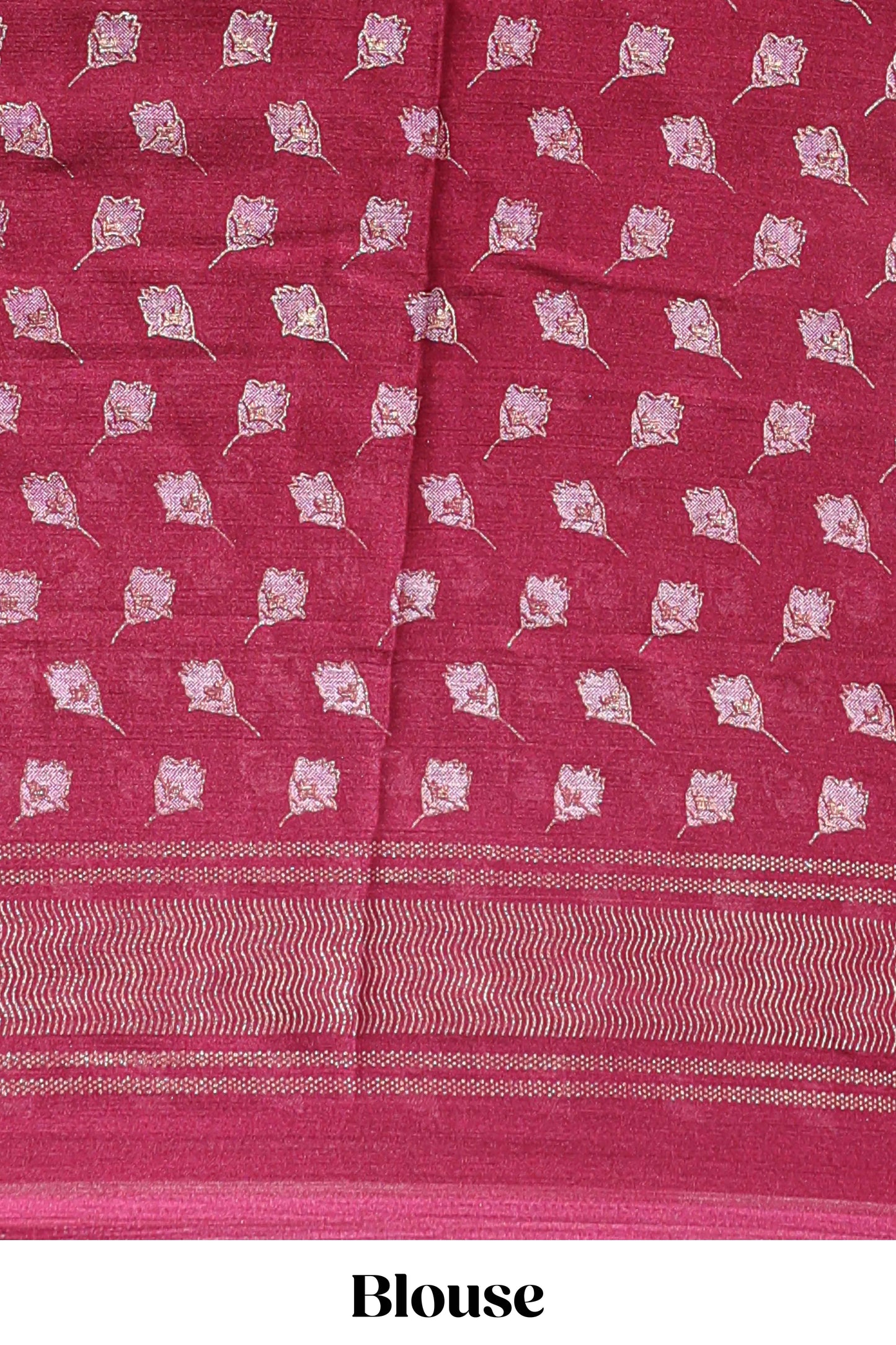 Maroon floral design chiffon saree with self border and matching blouse
