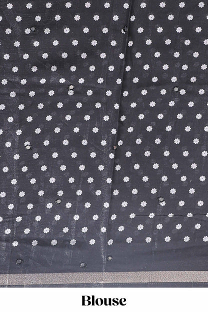 Red kalamkari style chanderi cotton saree with contrast border and blouse