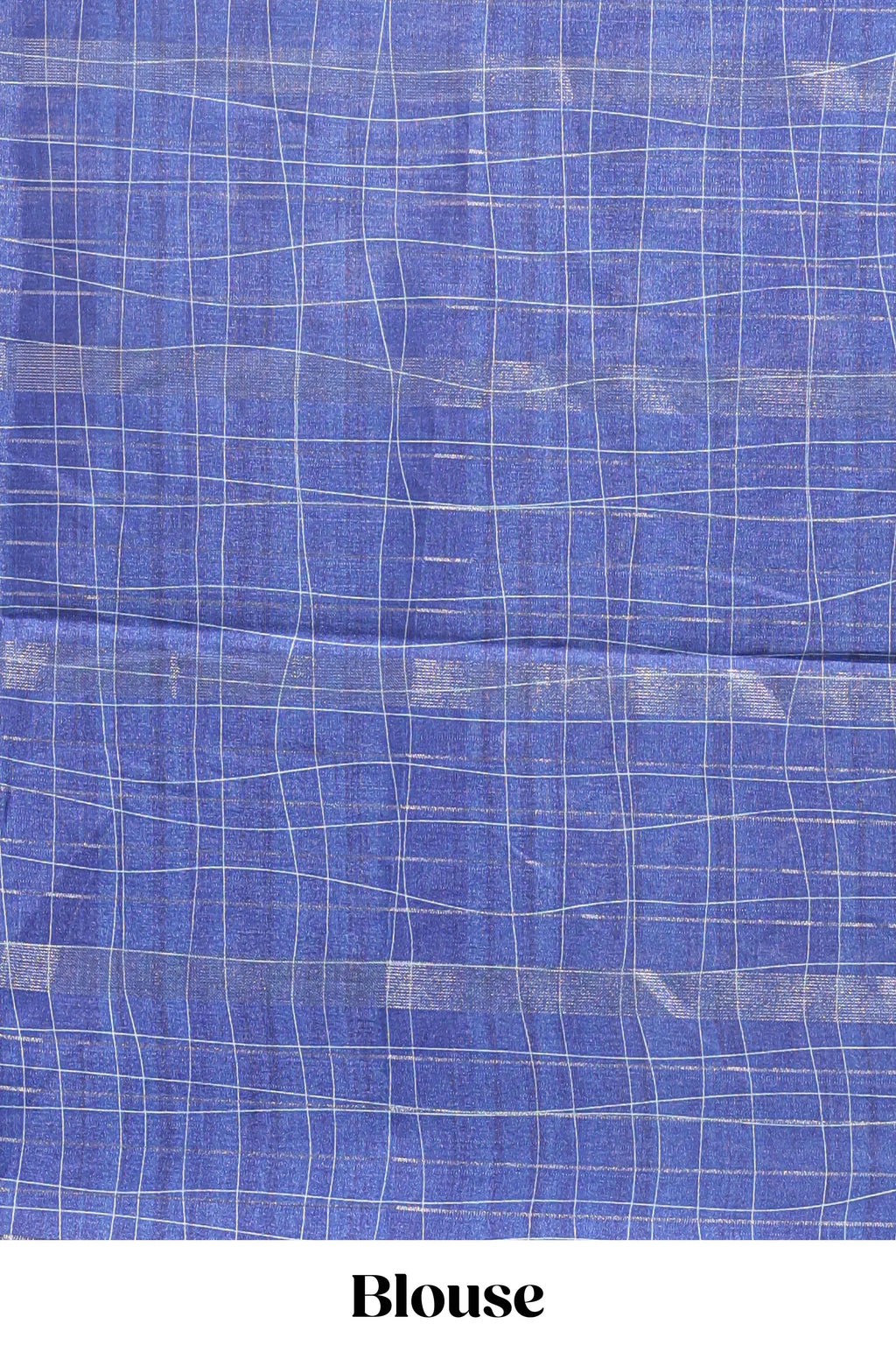 Lavender checked birds & floral design chanderi cotton saree with contrast border and blouse