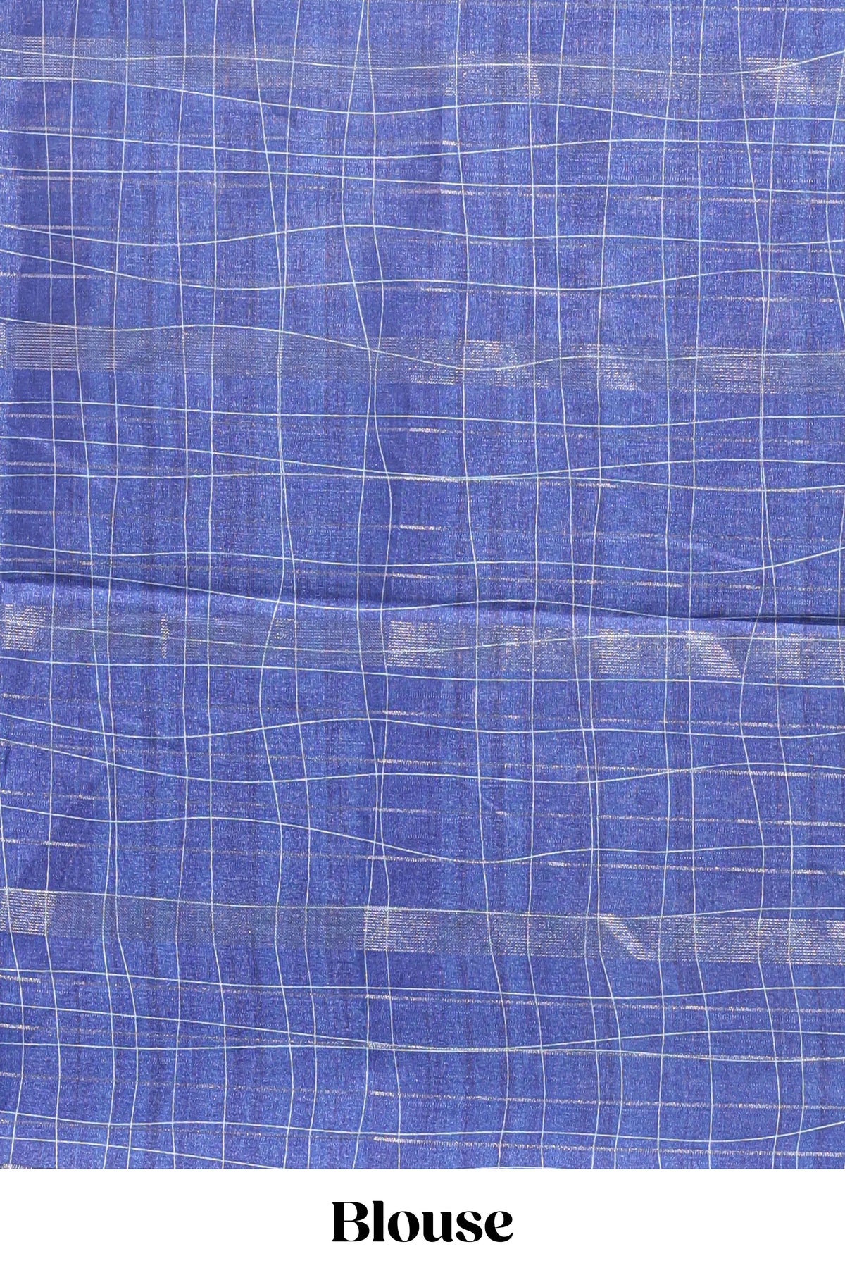 Lavender checked birds & floral design chanderi cotton saree with contrast border and blouse