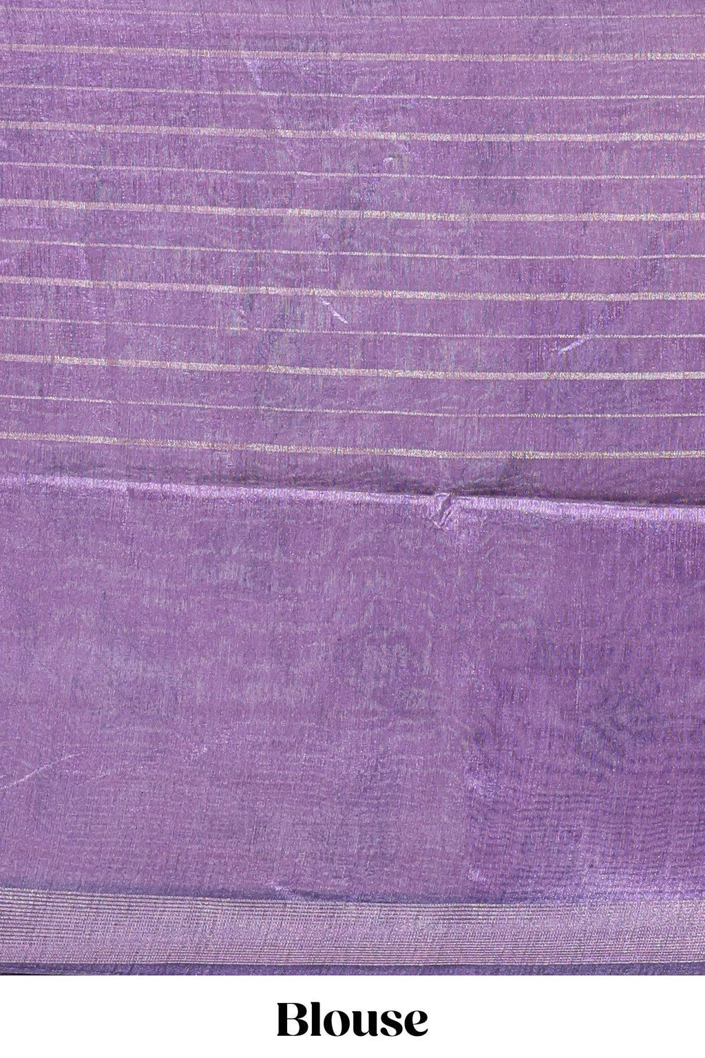 Violet striped leaf design chanderi cotton saree with contrast floral & crane design border and blouse