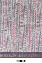 Dual shade bhandhini style floral design chanderi cotton saree with self zari border and contrast printed blouse