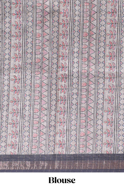 Dual shade bhandhini style floral design chanderi cotton saree with self zari border and contrast printed blouse