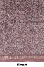 Lime yellow & brown dual shade checked floral design chanderi cotton saree with self zari border and matching blouse