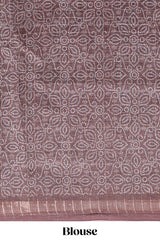 Lime yellow & brown dual shade checked floral design chanderi cotton saree with self zari border and matching blouse